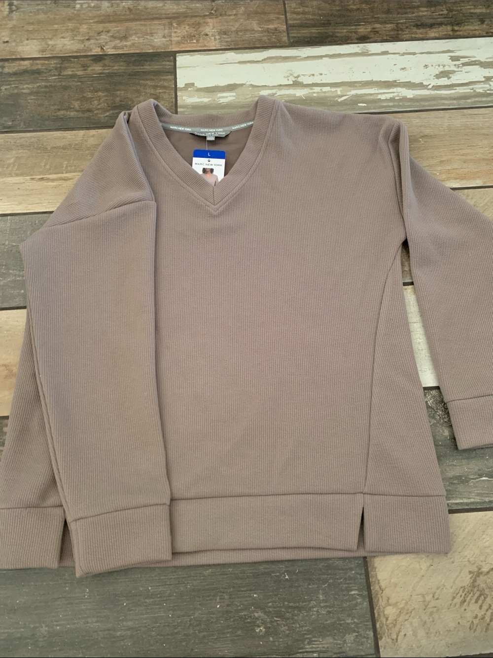 Marc New York Women’s V-Neck Sweater in Taupe